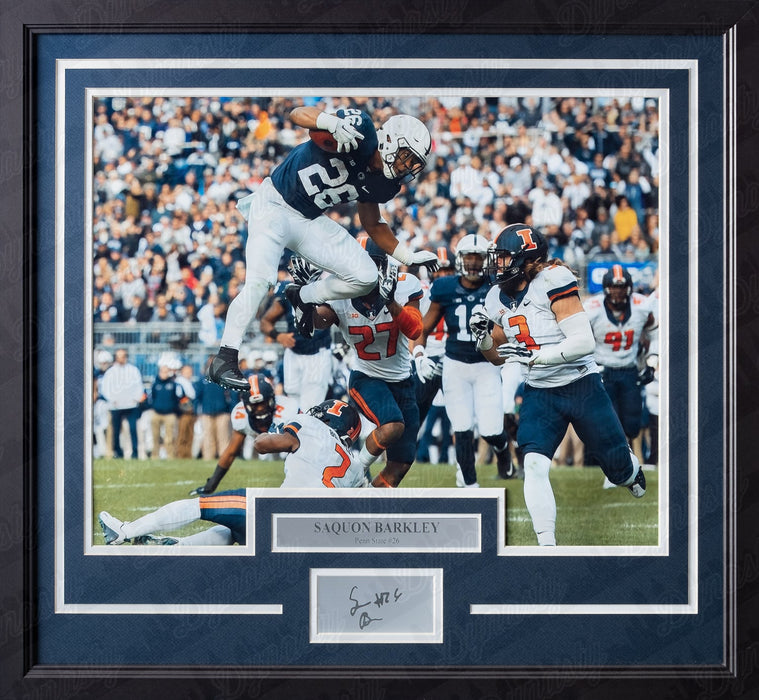 Saquon Barkley Penn State Nittany Lions College Football Framed Photo with Engraved Autograph - for just $79.99! 