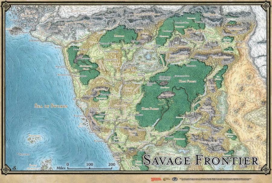 D&D: Forgotten Realms - Savage Frontier Map - for just $30! 