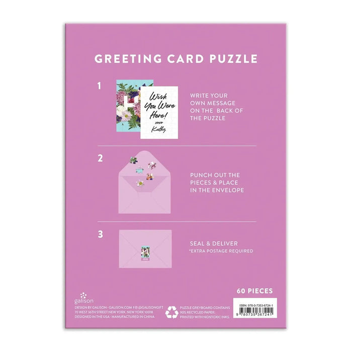 Say It with Flowers Hi Greeting Card 60 Piece Jigsaw Puzzle Galison - for just $7.99! 
