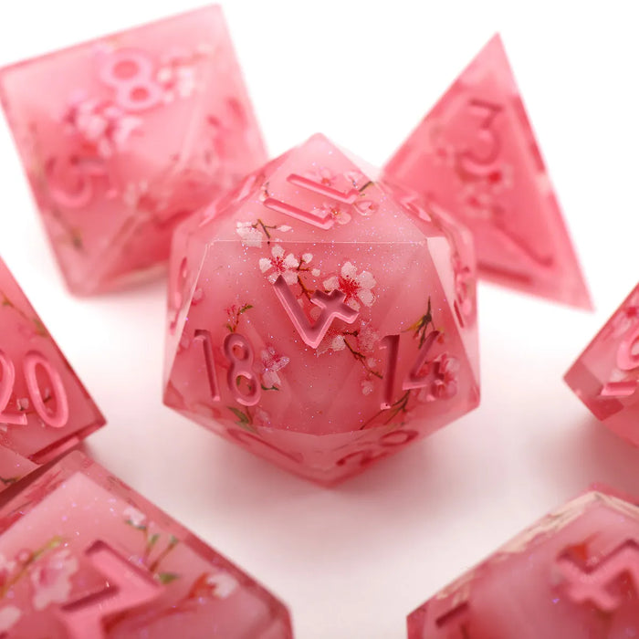 Resin Sharp Edged Themed 7 Piece Polyhedral Dice Set - for just $19.99! 