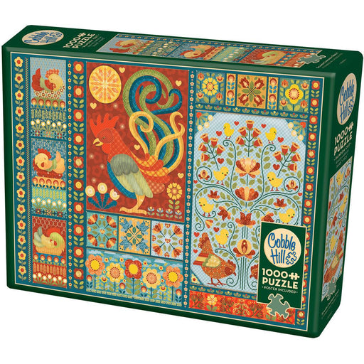 Scandi Chicken Quilt 1000 Piece Jigsaw Puzzle Cobble Hill - for just $19.99! 