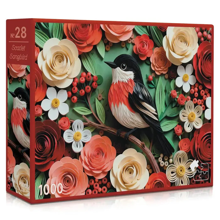 Scarlet Songbird 1000 Piece Jigsaw Puzzle Final Piece - for just $19.99! 
