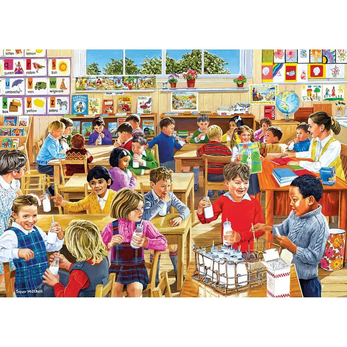 School Days Set of 4 500 Piece Jigsaw Puzzles Gibsons - for just $39.99! 