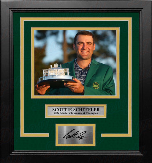 Scottie Scheffler 2024 Masters Trophy 8" x 10" Framed Golf Photo with Engraved Autograph - for just $79.99! 