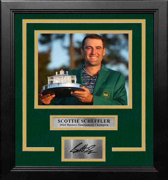 Scottie Scheffler 2024 Masters Trophy 8" x 10" Framed Golf Photo with Engraved Autograph - for just $79.99! 