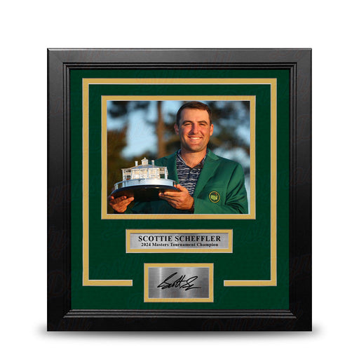 Scottie Scheffler 2024 Masters Trophy 8" x 10" Framed Golf Photo with Engraved Autograph - for just $79.99! 