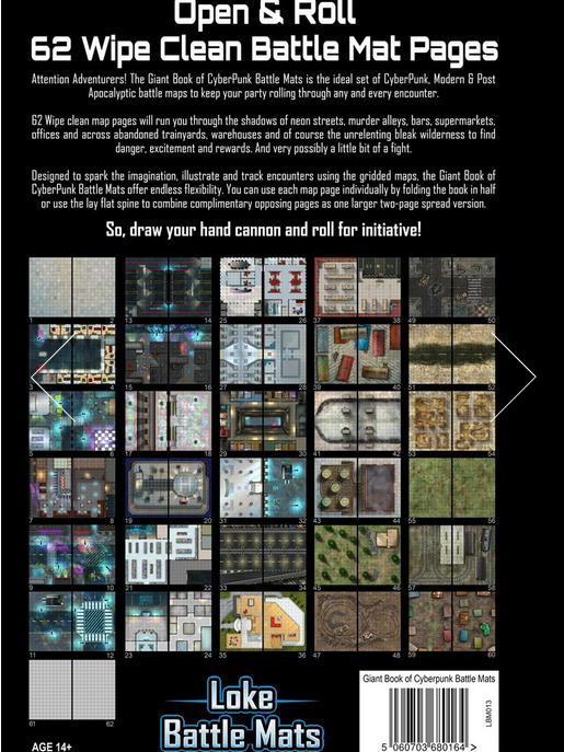 Giant Book of CyberPunk Battle Mats - for just $42.99! 