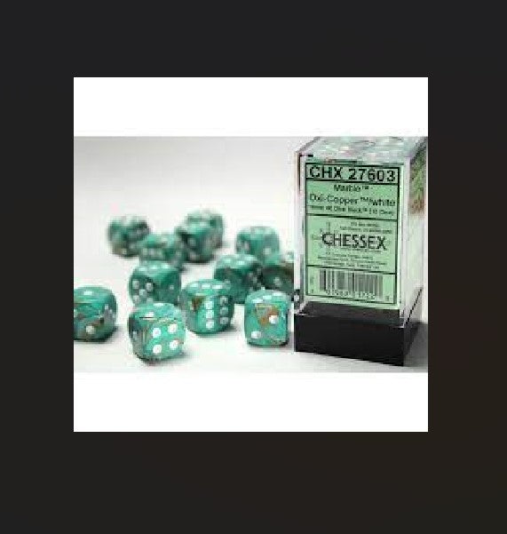 Chessex: D6 Marble Dice sets- 16mm - for just $11.98! 