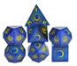 Sharp Edged Eclipse Themed Hand Crafted 7 Piece Dice Set - for just $49.99! 