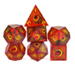 Sharp Edged Eclipse Themed Hand Crafted 7 Piece Dice Set - for just $49.99! 