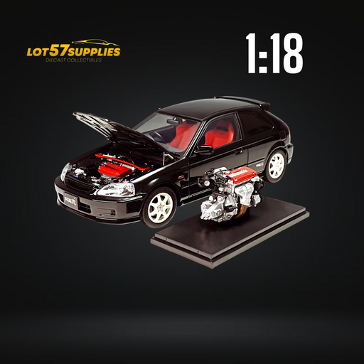 MOTORHELIX Honda Civic Type-R EK9-120 BLACK Fully Openable 1:18 - for just $299.99! 