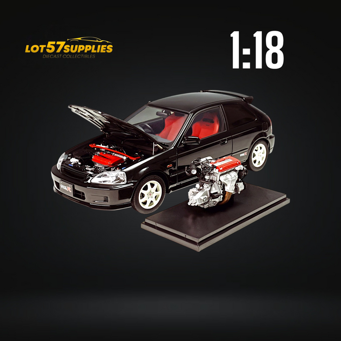 MOTORHELIX Honda Civic Type-R EK9-120 BLACK Fully Openable 1:18 - for just $299.99! 