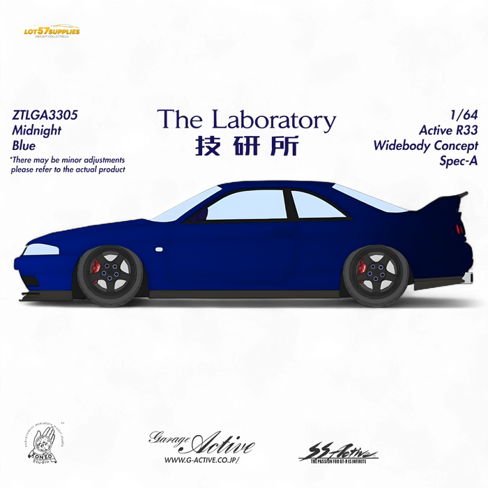 (Pre-Order) The Laboratory x ZONZO Nissan R33 Widebody Concept Spec-A - Metallic Midnight Blue 1/64 - for just $99.99! 