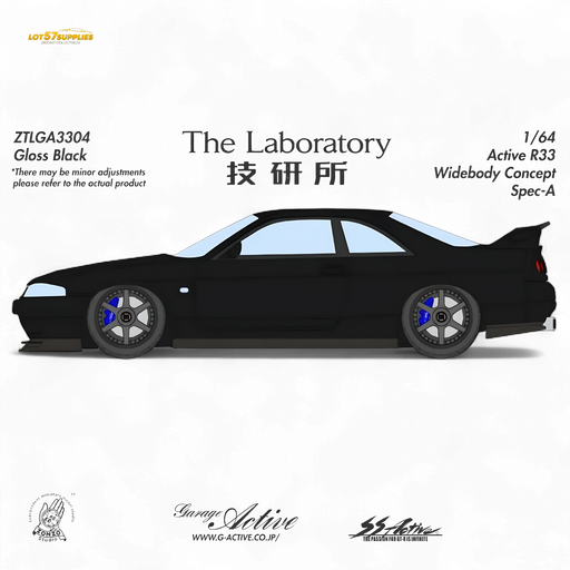 (Pre-Order) The Laboratory x ZONZO Nissan R33 Widebody Concept Spec-A - Pure Black 1/64 - for just $99.99! 