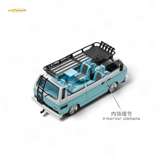 Mortal VW T3 Lowrider Van Tiff Blue + White 1:64 - for just $39.99! 
