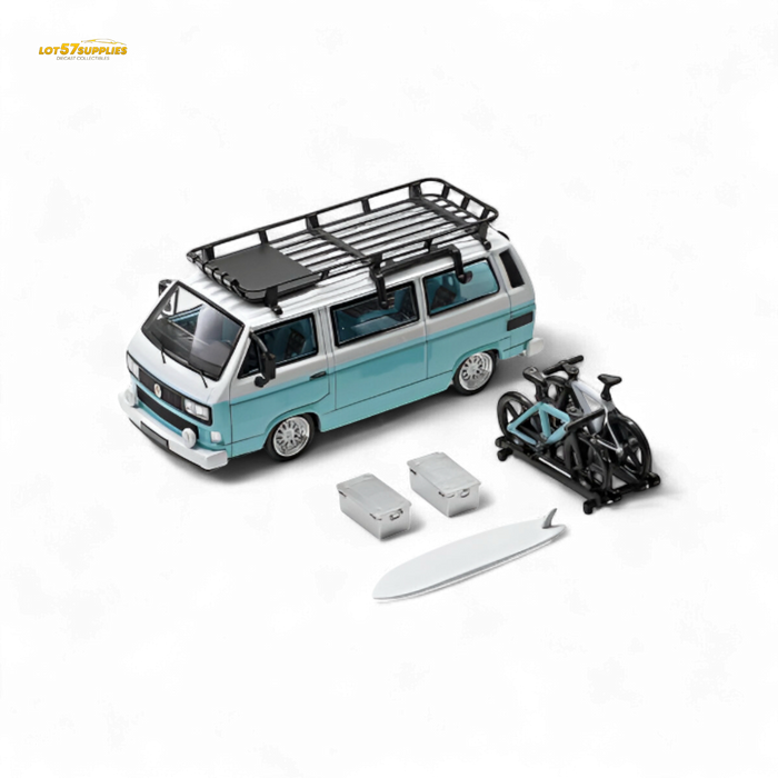 Mortal VW T3 Lowrider Van Tiff Blue + White 1:64 - for just $39.99! 
