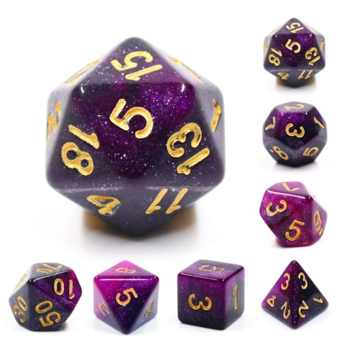 Black & Purple Galaxy RPG Dice Set - for just $9.99! 