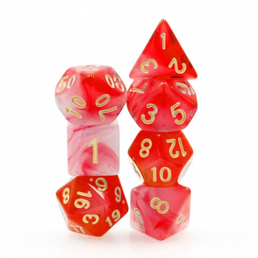 Red Silk Translucent RPG Dice Set - for just $9.99! 