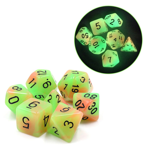 Glow in the Dark Mango RPG Dice Set - for just $9.99! 