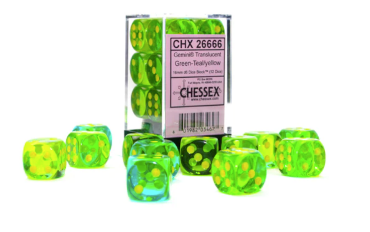 CHESSEX: D6 Gemini DICE SETS - 16mm - for just $9.98! 