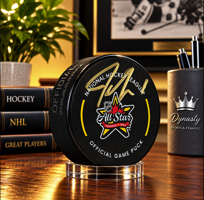Jeremy Swayman Boston Bruins Autographed 2024 NHL All-Star Game Official Game Puck - for just $99.99! 