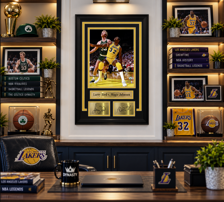 Larry Bird v. Magic Johnson 8" x 10" Framed Basketball Photo with Engraved Autographs - for just $79.99! 