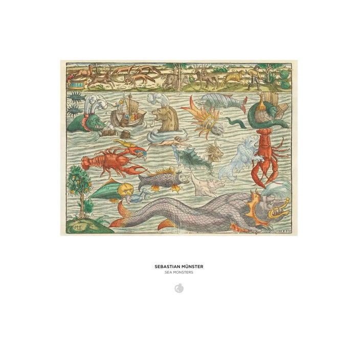 Sea Monsters by Sebastian Münster 1000 Piece Jigsaw Puzzle Pomegranate - for just $24.99! 
