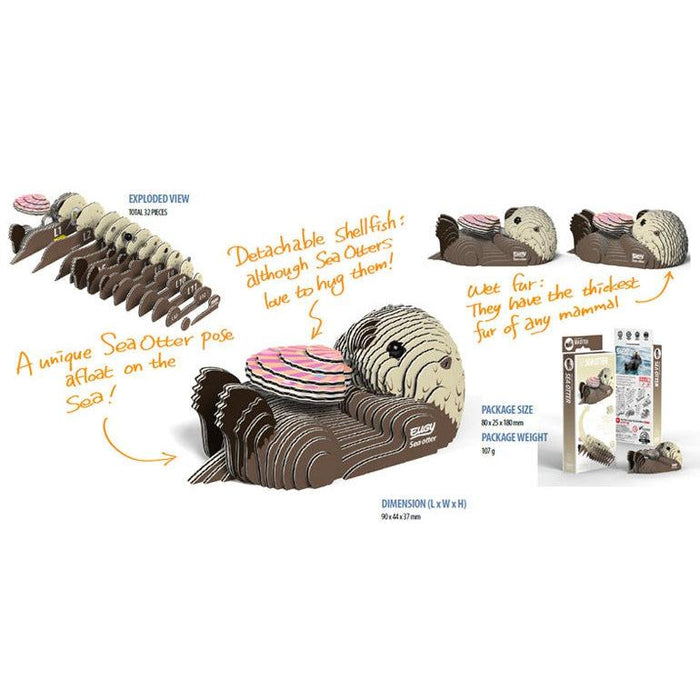 Sea Otter 3D Cardboard Model Kit Eugy - for just $11.99! 