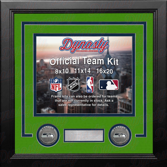 Seattle Seahawks Lime Green Custom NFL Football 11x14 Picture Frame Kit - for just $47.99! 