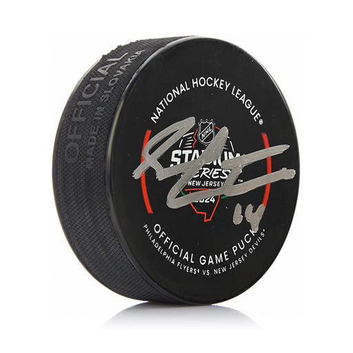 Sean Couturier Autographed Philadelphia Flyers 2024 Stadium Series Hockey Game Model Puck - for just $59.99! 