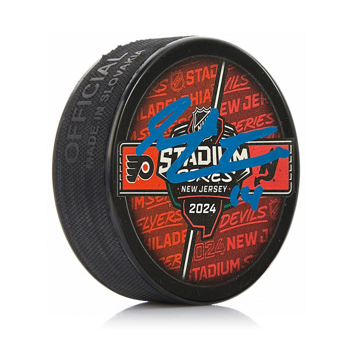 Sean Couturier Autographed Philadelphia Flyers 2024 Stadium Series Hockey Logo Puck - for just $49.99! 