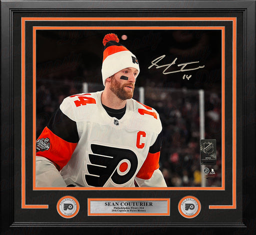 Sean Couturier 2024 Captain Debut Philadelphia Flyers Autographed 11x14 Framed Photo - Silver Ink - for just $99.99! 