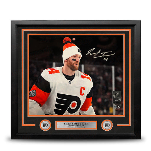 Sean Couturier 2024 Captain Debut Philadelphia Flyers Autographed 11x14 Framed Photo - Silver Ink - for just $99.99! 