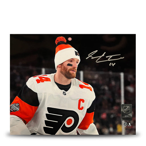 Sean Couturier 2024 Captain Debut Philadelphia Flyers Autographed 11x14 Photo - Silver Signature - for just $59.99! 
