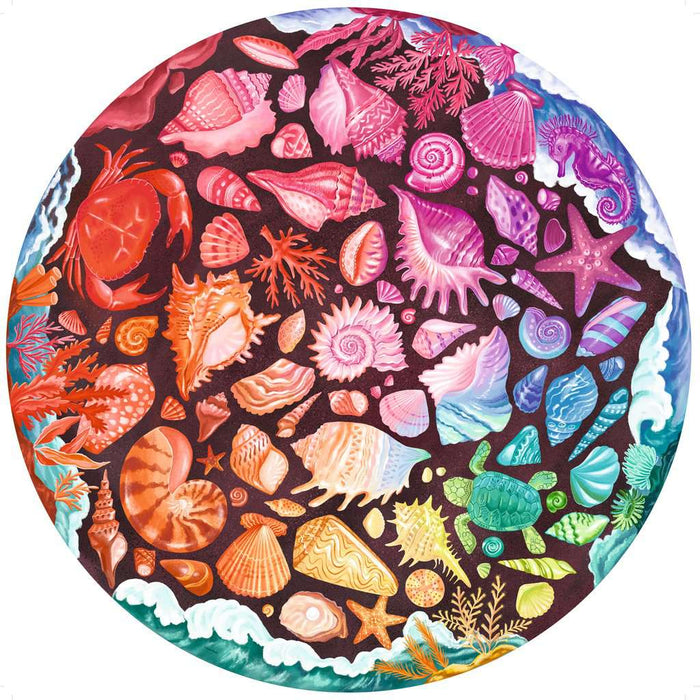 Seashells "Circle of Colors" 500 Piece Round Jigsaw Puzzle Ravensburger - for just $19.99! 