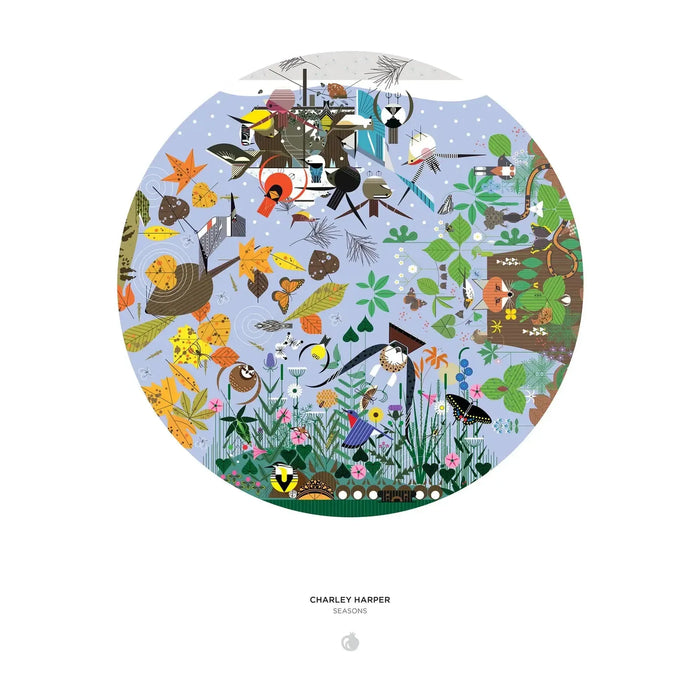 Seasons by Charley Harper 1000 Piece Round Jigsaw Puzzle Pomegranate - for just $26.99! 