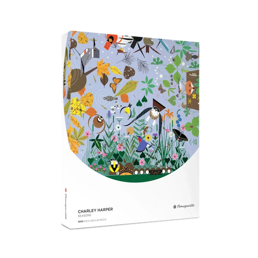 Seasons by Charley Harper 1000 Piece Round Jigsaw Puzzle Pomegranate - for just $26.99! 