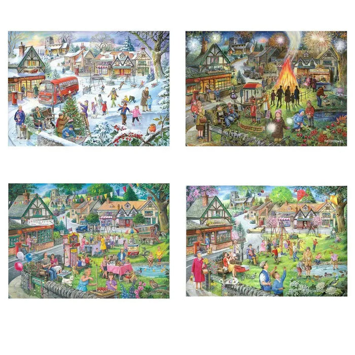 Seasons on the Green Set of 4 500 Piece Jigsaw Puzzles HOP - for just $49.99! 