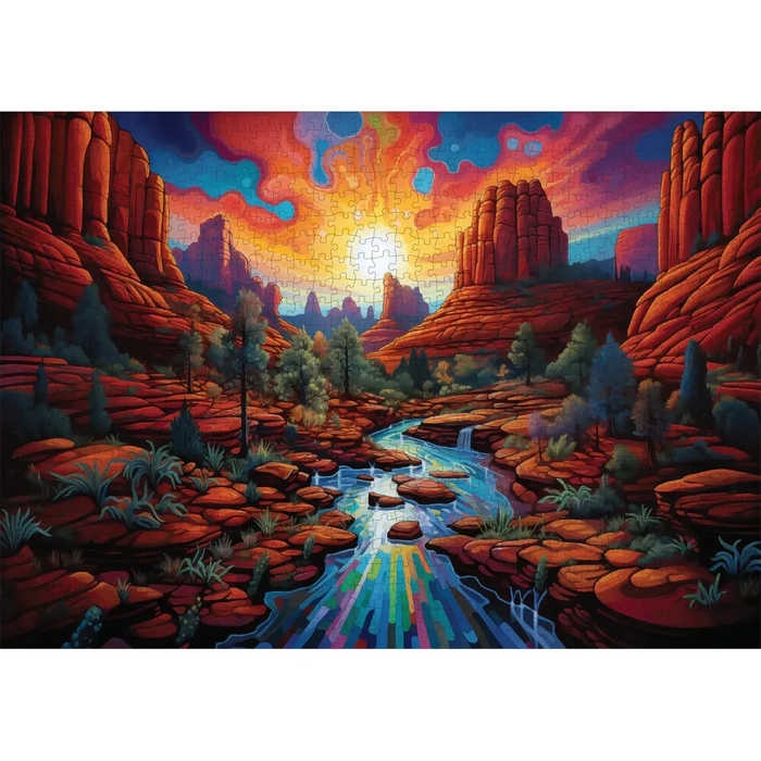 Sedona Sunset 1000 Piece Jigsaw Puzzle Trippy - for just $19.99! 