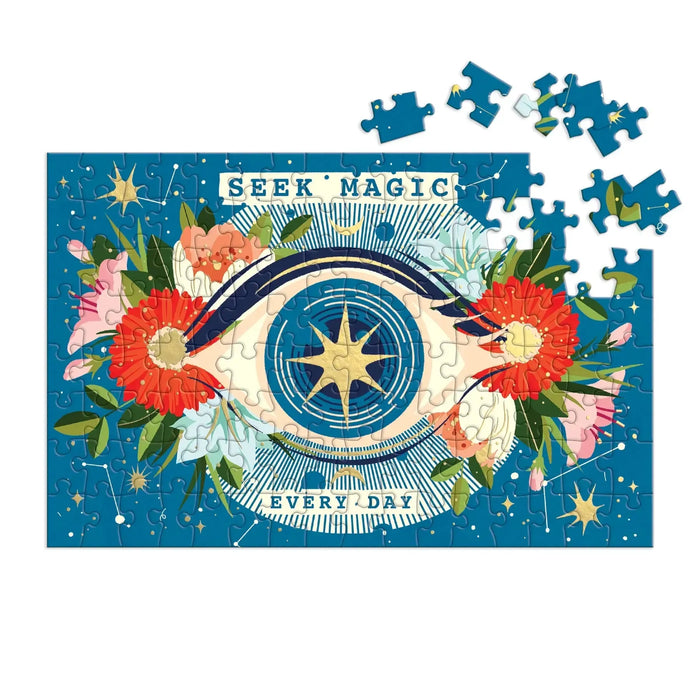 Seek Magic Every Day 128 Piece Matchbox Mini Jigsaw Puzzle Galison - for just $9.99! 
