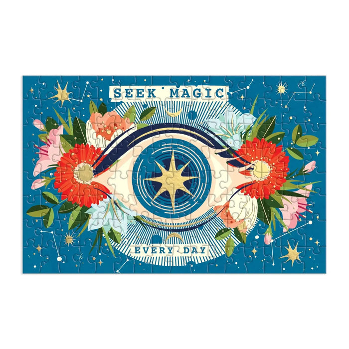 Seek Magic Every Day 128 Piece Matchbox Mini Jigsaw Puzzle Galison - for just $9.99! 