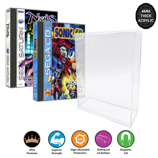 Acrylic Hard Case for PS1, SEGA CD, SEGA SATURN Long Video Game Box (4mm thick, UV & Slide Bottom) - for just $24.99! 