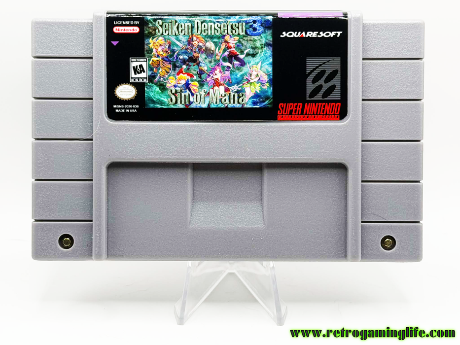 Seiken Densetsu 3: Sin of Mana – SNES Reproduction Cartridge - for just $59.99! 