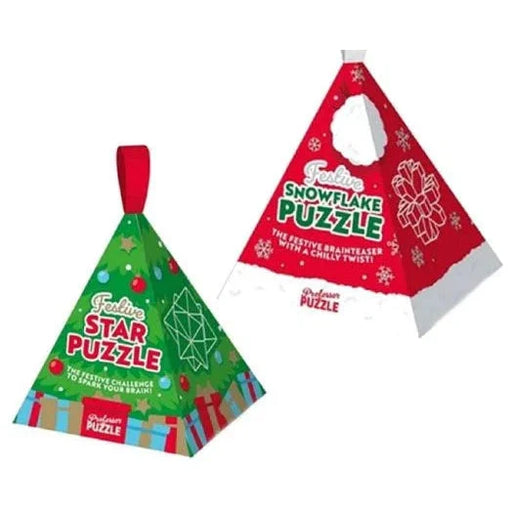 Set of 2 Festive Brain Teaser Puzzles in Ornament Box Professor Puzzle - for just $14.99! 
