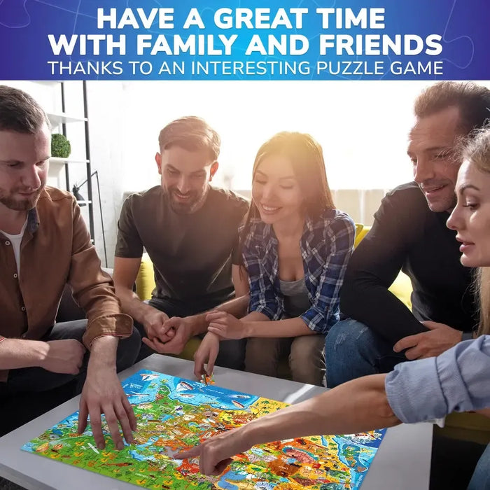 Set of 3 1000 Piece Map Jigsaw Puzzle Quokka - for just $29.99! 