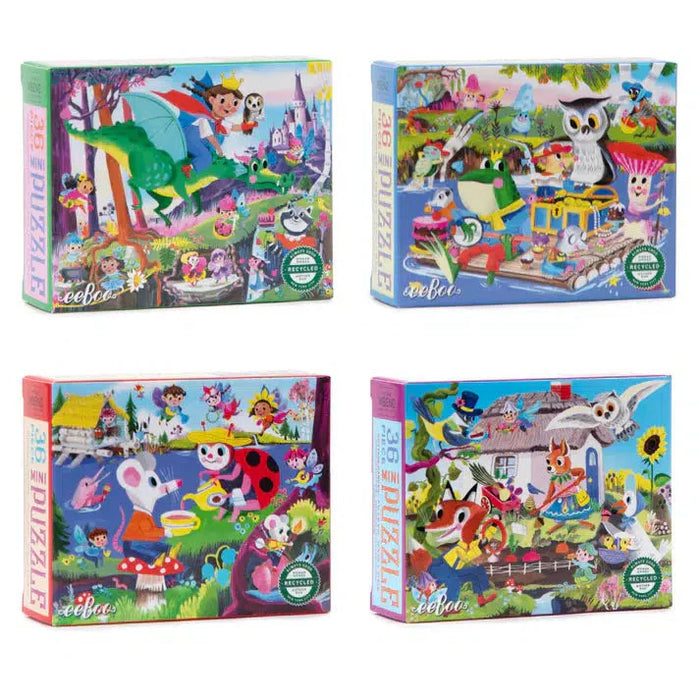 Set of 4 Fairy & Tales 36 Piece Mini Jigsaw Puzzles eeBoo - for just $24.99! 