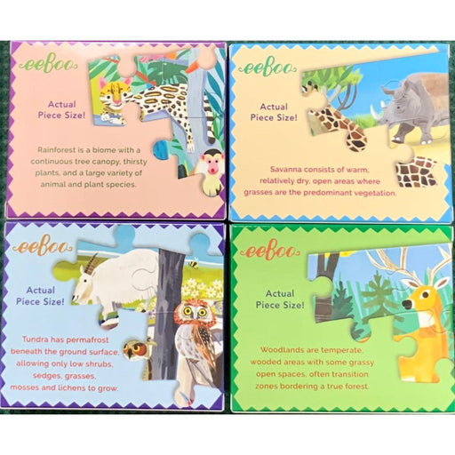 Set of 4 Wild Habitats Animal 36 Piece Mini Jigsaw Puzzles eeBoo - for just $24.99! 