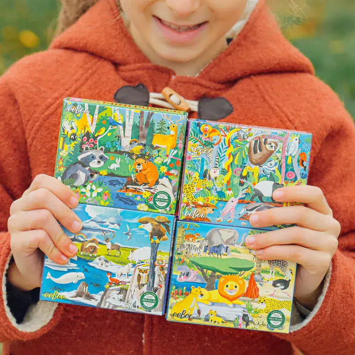 Set of 4 Wild Habitats Animal 36 Piece Mini Jigsaw Puzzles eeBoo - for just $24.99! 