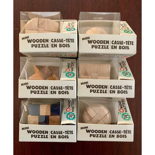 Set of 6 Mini Wooden Brain Teaser Puzzles Mind Matters - for just $29.99! 