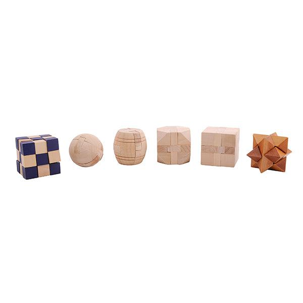 Set of 6 Mini Wooden Brain Teaser Puzzles Mind Matters - for just $29.99! 